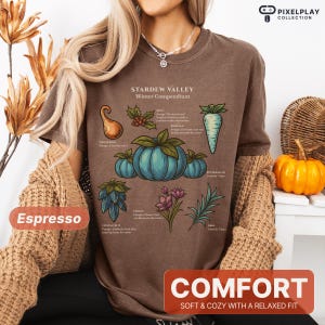 Womens Stardew Valley Shirt, Stardew Valley Floral Tshirt, Stardew Valley Merch, Video Game Graphic Tee, Stardew Valley Gifts for Friend image 7