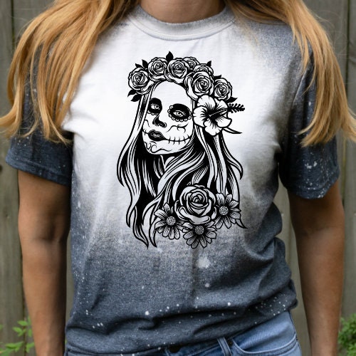 Lady Death Skull Girl Day of the Dead Candy Skull Graphic - Etsy