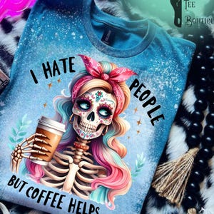 Odio a la gente / Camiseta de humor negro / Camiseta con frase divertida / Camiseta para novia / Camiseta con actitud / Camiseta sarcástica / Salud mental de las madres