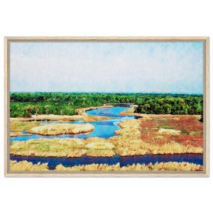 Chesapeake Bay Tidal Salt Marsh Portrait Print - Framed Canvas Art - Perfect Home Decor - Coastal Art