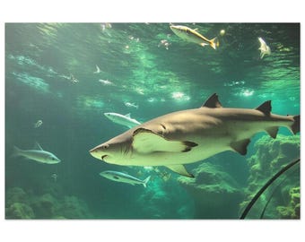 Shark Giclée Print: Marine Life Wall Art - Ocean Decor