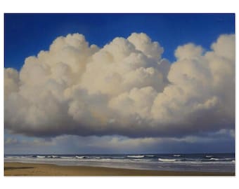 Impresión Giclée de nubes costeras: Retrato de paisaje marino de bellas artes