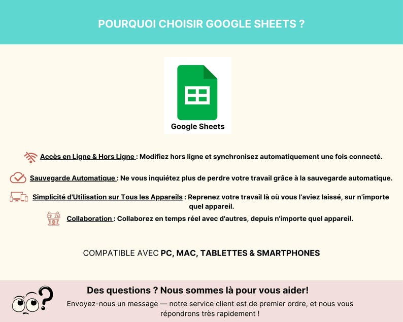 Tableau de bord du Budget Mensuel et Annuel en français, affiché sur un ordinateur portable avec graphiques et diagrammes colorés. Le modèle inclut jusqu’à 40 catégories de suivi, un calendrier intelligent, la gestion des comptes et cartes, le suivi des abonnements, le remboursement des emprunts, les fonds de prévoyance et le suivi du patrimoine net. Le bandeau indique : “Intégrez la croissance des investissements, les retraits d’épargne et les paiements en espèces”. Budget zéro ou report.