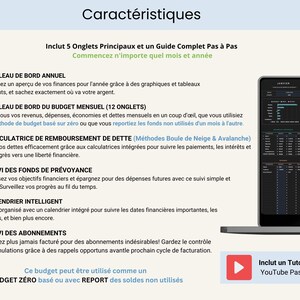 Budget Mensuel Annuel Budget Planner Francais Tableur Budget Mensuel Francais Planificateur Budget Feuilles Budgétaire Français French Suivi Budget Mensuel Tableau de budget mensuel, budgétisation basée sur zéro ainsi que pour le budget avec report