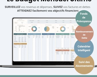 Budget Mensuel Budget Planner Francais Planilha de orçamento mensal em francês Planificateur Budget Tracker Epargne Calendrier Mensuel Français