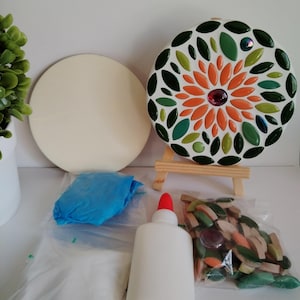 DIY Mosaic Flower Art Kit, Mandala Style, Craft your own Colourful Flower, Mosaic Kit For Beginners, Home Decor or Gift Idea