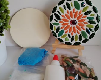 DIY Mosaic Flower Art Kit: Mandala Style Craft Kit for Beginners