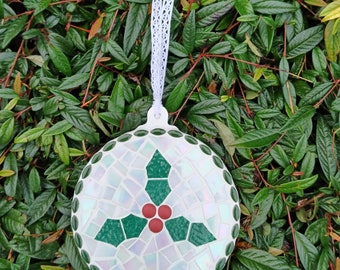 Christmas Mosaic Bauble, Christmas ornament, Handmade Christmas Decoration, Christmas Decor Gift, Mosaic Bauble