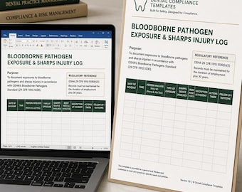 Bloodborne Pathogen Exposure & Sharps Injury Log | OSHA Dental Compliance Template