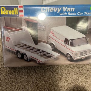 Chevy Van With Race Car Trailer Model Car Kit