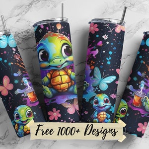 Schildkröten-Wrap: 20 Unzen / 12 Unzen dünnes Sublimations-Design (Digitaler Download)