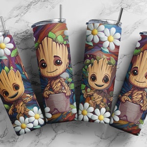 3D Baby Groot Tumbler Wrap, Groot Wrap, Groot Tumbler, Groot Sublimation, 20 Unzen, 12 Unzen, Guardians Tumbler, Skinny Straight, Guardians Galaxy