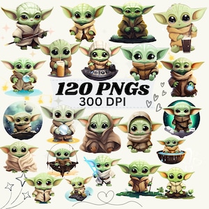 Puede incluir: Un conjunto de 20 ilustraciones digitales que presentan un lindo personaje alienígena verde en varias poses y entornos. Las ilustraciones están en formato PNG y tienen una resolución de 300 DPI.