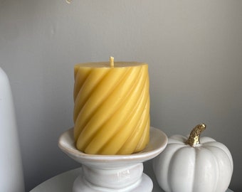 Pure Beeswax Candle | Large Pillar Candle | Non-Toxic, All Natural | Handpoured in Michigan