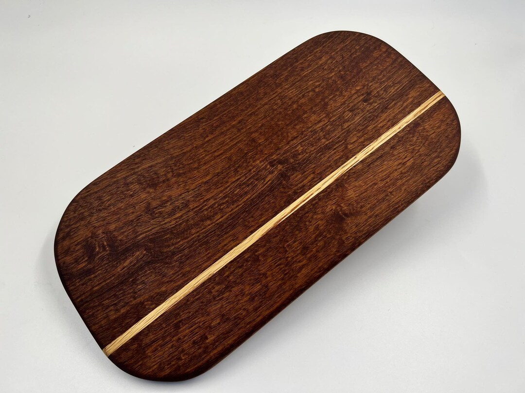 Handcrafted End Grain Redwood Cutting Board With Oak Line Etsy