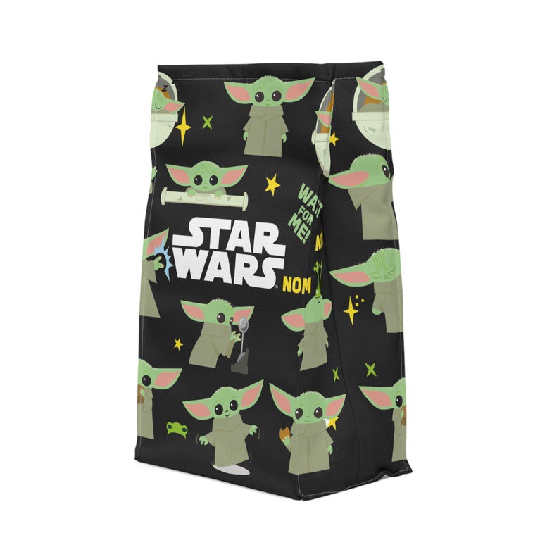 Borsa per il pranzo in poliestere con stampa di Baby Yoda immagine 4