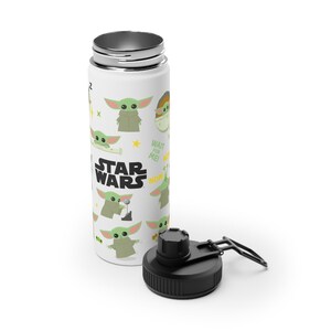Borraccia in acciaio inossidabile Baby Yoda da 530 ml (18 oz) immagine 5