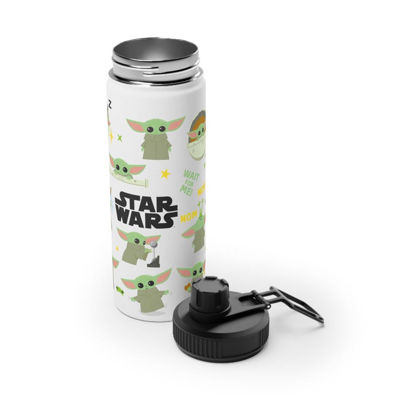 Borraccia in acciaio inossidabile Baby Yoda da 530 ml (18 oz) immagine 5