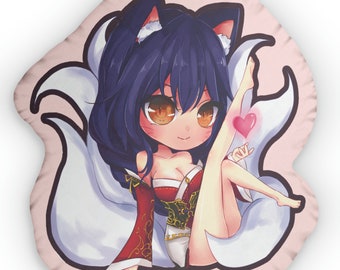 Ahri-kussen, pluche kussen in anime-stijl