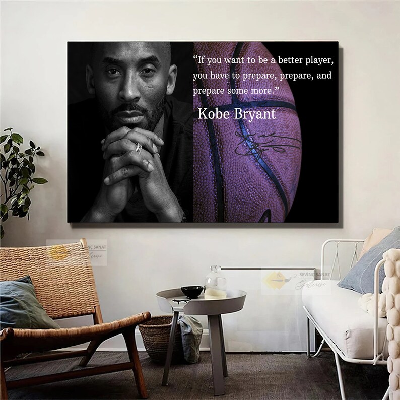 Kobe Bryant Posters Mamba Mentality Wall Decor Kobe Quotes Etsy