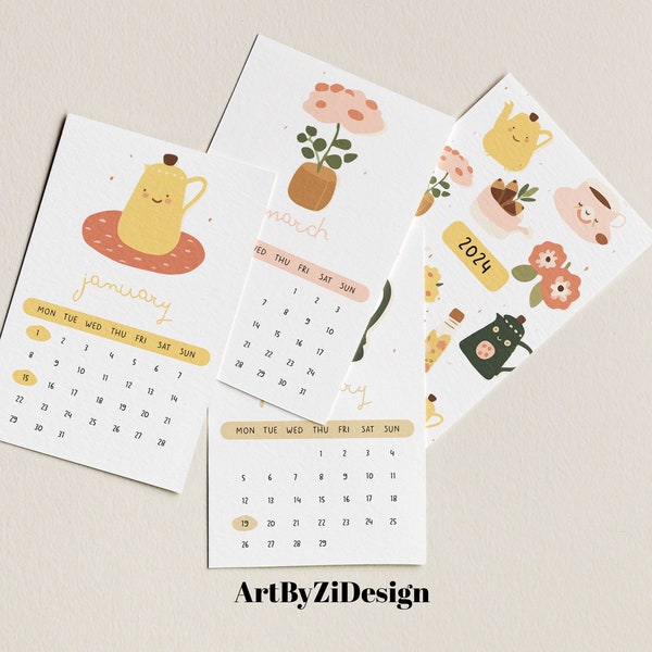 Printable 2024 Mini Calendar Monday - Il 600x600.5109124030 Qej6