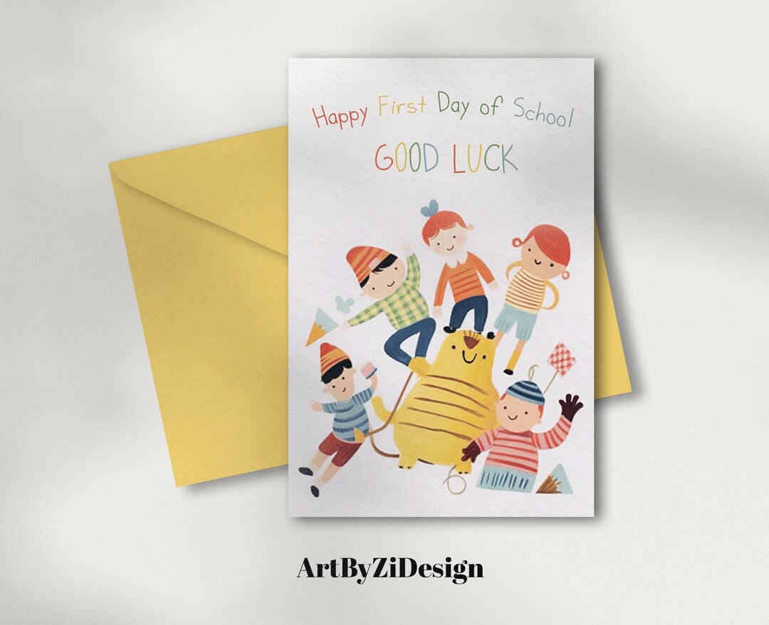 First Day of School Card Printable | Daughter's Back to School | Happy ...