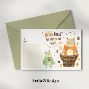 Cute End of year Teacher Gift Card Holder Printable | Appreciation Thank you Teacher Card for Coach Tutor | Graduation End of School Card