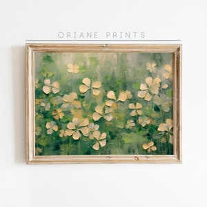 St Patrick Day Printable Irish Clover Painting, Shamrock Prints, Saint Patrick's Day Gift, Rustic Clover Wall Art, St Patrick Digital Print