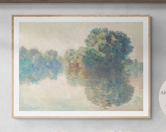 Claude Monet, El Sena en Giverny, 1897 / pinturas famosas / grabados de monet / Decoración de pared / Arte francés vintage / Descarga imprimible