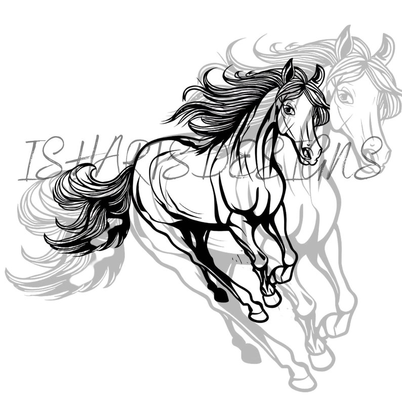Running HORSE SVG Running Horse Svg Cut Files for Cricut Horse Etsy
