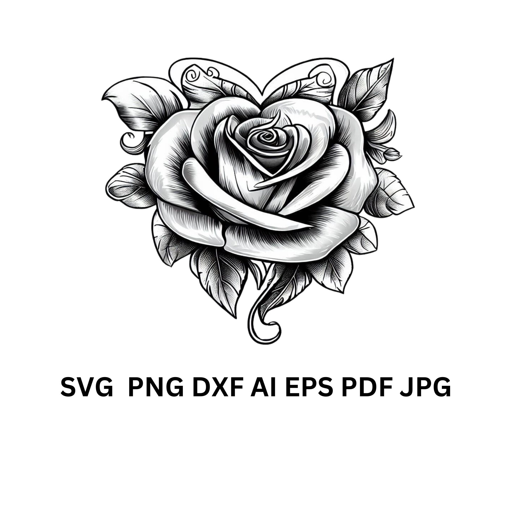 Rose SVG VECTOR PNG Rose Clipart Svg Instant Download Etsy