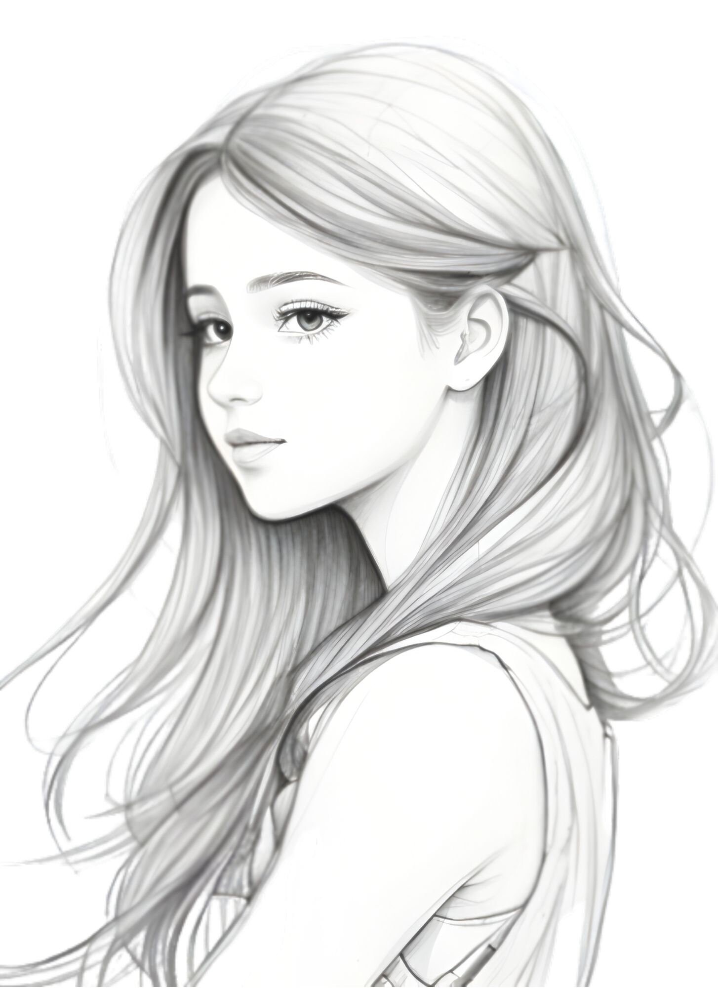 6 Coloring Pages for Adults PDF JPG Girls Grayscale Color - Etsy