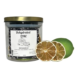 Dehydrated Limes, Dried Lime, Cocktail Garnish, 55g/80g/110g Jar, Cake Garnish, tea infusion, Dried Lime Slices, Lime Garnish, Citrus Tea