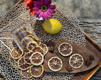 Dehydrated Lemons, Dried Lemon, Cocktail Garnish, 25g/50g/100g, Cake Garnish, tea infusion, Natural Dried Lemon Slices,  Lemon Garnish