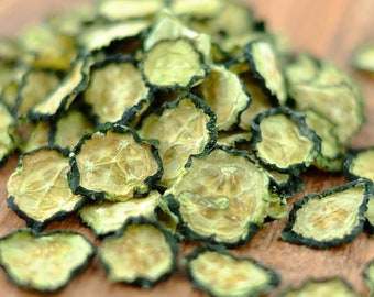 Dehydrated Cucumbers, Dried Cucumber, Healthy Snack, 25g/50g/100g, tea infusion, Dried Cucumber Slices, Cucumber chips, Gin Garnish