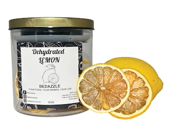 Dehydrated Lemon Slices, Dried Lemon, Cocktail Garnish, Jar in 60g/85g/100g, Cake Garnish, tea infusion, Natural Dried Lemon,  Lemon Garnish