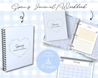 Frühlingsjournal Arbeitsmappe, Digitaler Download, Saisonales Journal, Effiziente Aufgabenbewältigung, Selbstfindungsmappe, Frühlingsplaner für Neues