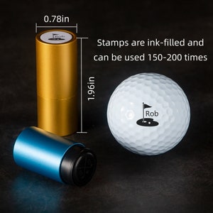 Timbre de logo personnalisé I Cadeau pour golfeur/famille l Timbre de balle de golf monogramme Cadeaux sportifs pour lui Golf personnalisé Encre permanente étanche image 10