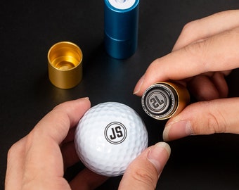 Sello de logotipo personalizado I Regalo para golfista/familia l Sello de pelota de golf con monograma | Regalos deportivos para él Golf personalizado| Tinta permanente resistente al agua