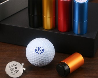 Personalized Golf Ball Stamp-Golf Ink Stamp-Golf Gifts-Golf Ball Marker-Stainless Steel Golf Stamp-Colorful Mini Stamp Ink for Golf Ball