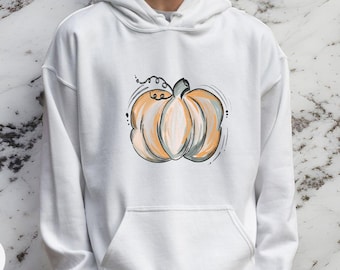 Kürbis Hoodie, Bunter Kürbis Hoodie, Aquarell Kürbisse, Halloween Hoodie, Herbst Hoodie, Süßer Herbst Sweatshirt, Geschenk für Halloween