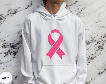 Breast Cancer Hoodie, Breast Cancer Gift, Breast Cancer Survivor, Cancer Sweater, Pink Ribbon Hoodie, Cancer Ribbon Hoodie, Awareness Hoodie