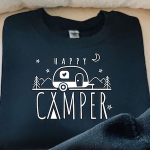 Happy Camper Sweatshirt, Hiking Nature Sweatshirt, Graphic Sweatshirt, Camper Gifts, Camping Mode Sweatshirt, Camper Dad Sweatshirt,