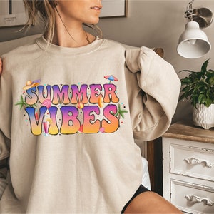 Summer Vibes Sweatshirt, Girls Trip Sweatshirt, Holiday Sweatshirt, Gifts For Mom, Gift For Wife, Trendy Sweatshirt, Summer Vacation Gift