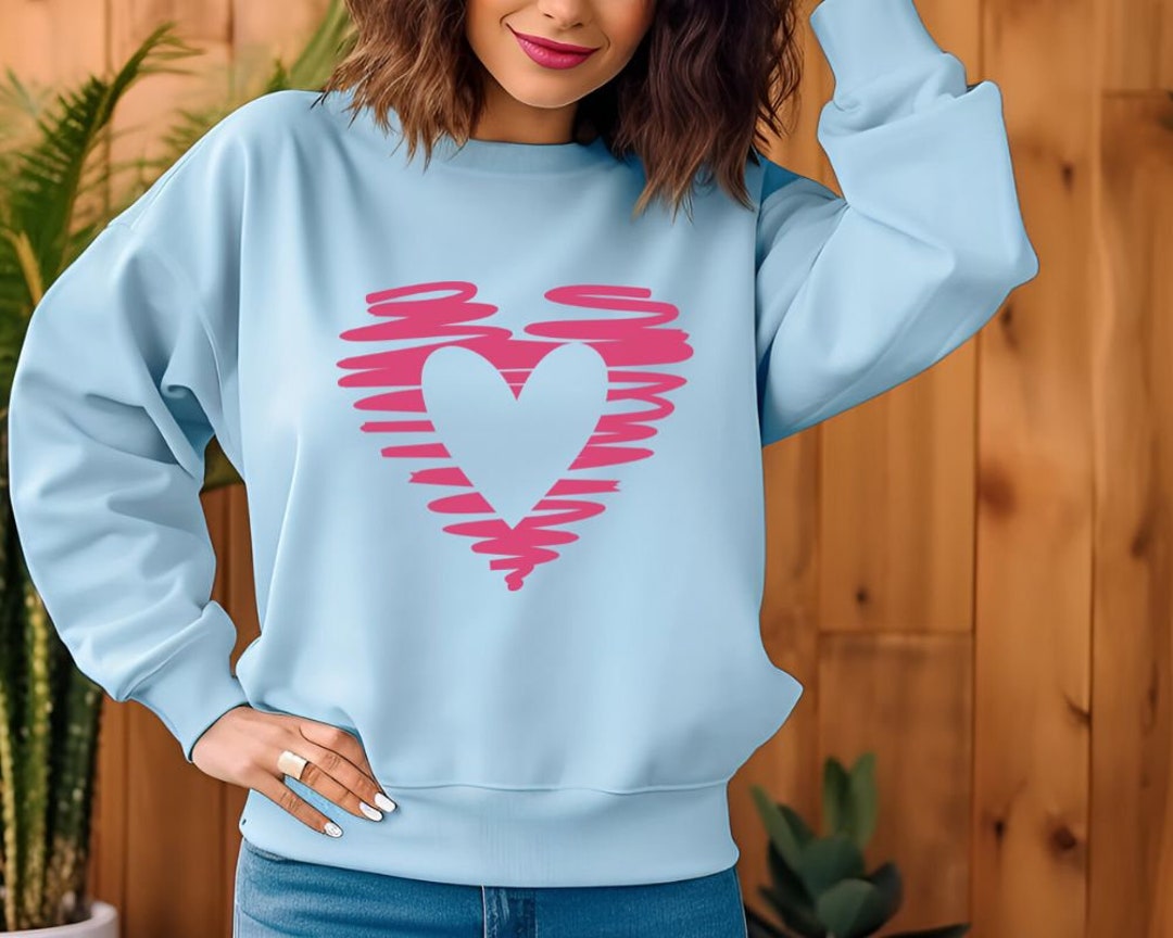 Love Heart Sudadera del Día de San Valentín, Lindo Suéter del Corazón ...