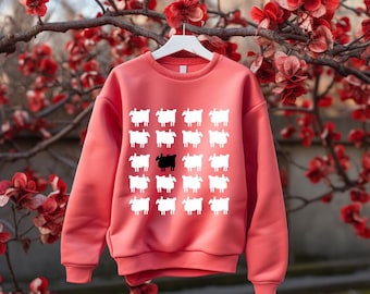Black Sheep of The Family Sweatshirt, Animal Lover Gift, Outcast Sweater, Funny Daughter, Womens Crewneck Sweatshirt, Sheep Lover Sweatshirt