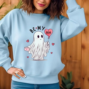 Be My Boo Valentine&#39;s Day Women&#39;s Sweatshirt, Cute Ghost Valentine&#39;s Day, Couple Matching Valentines Day, Spooky Valentines Day Gift