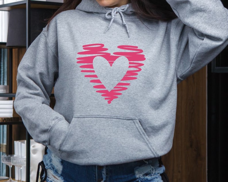 Love Heart Sudadera del Día de San Valentín, Lindo Suéter del Corazón ...