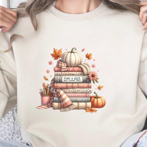 Nur ein Mädchen, das liebt, Herbst-Sweatshirt, Kaffee-Liebhaber-Shirt, Herbst-Hemd, niedliches Herbst-Hemd für Frauen, Kürbis-Liebhaber, Herbst-Saison-Hemd