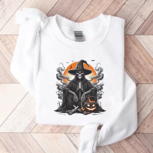 Witch Halloween Sweatshirt, Women Halloween Shirt, Halloween Skull Party Shirt, Hoodie, Fall Sweatshirt, Halloween Gift, Halloween Costume,